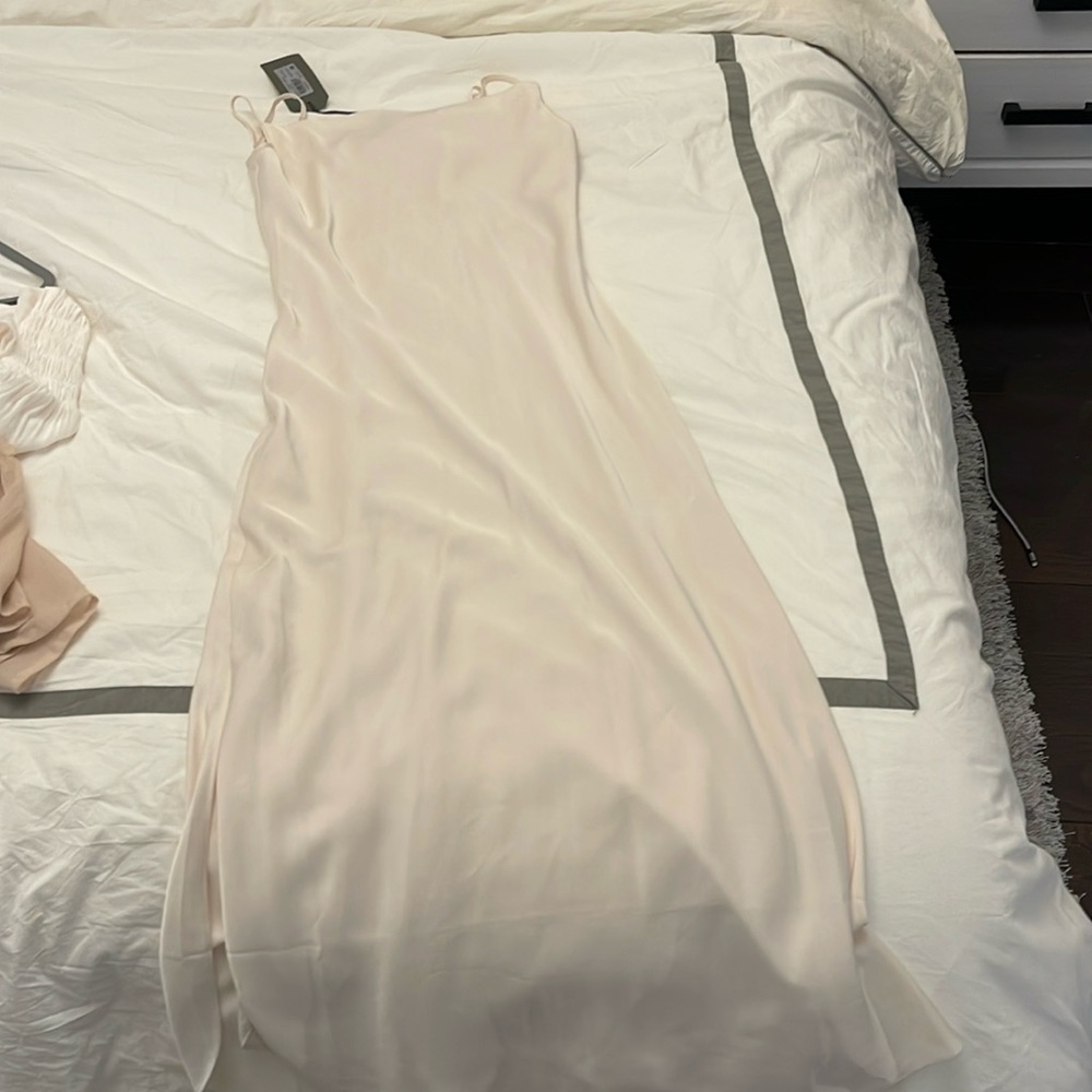 All Saint cream slip dress